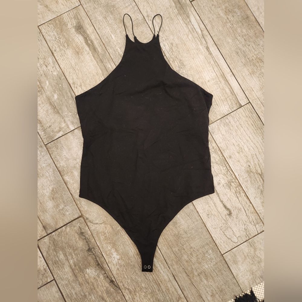 T by Alexander Wang Black Avant Garde Minimalist Bodysuit L